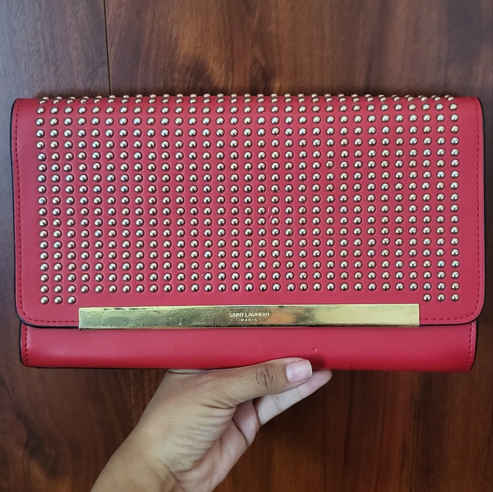 Red Studded Clutch